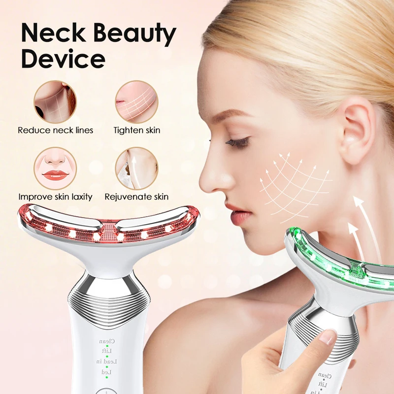 ネック美容リフティングマシン EMS光線療法 フェイシャルマッサージャー 引き締め 二重あご対策 しわ取り ネックリフティング美容器