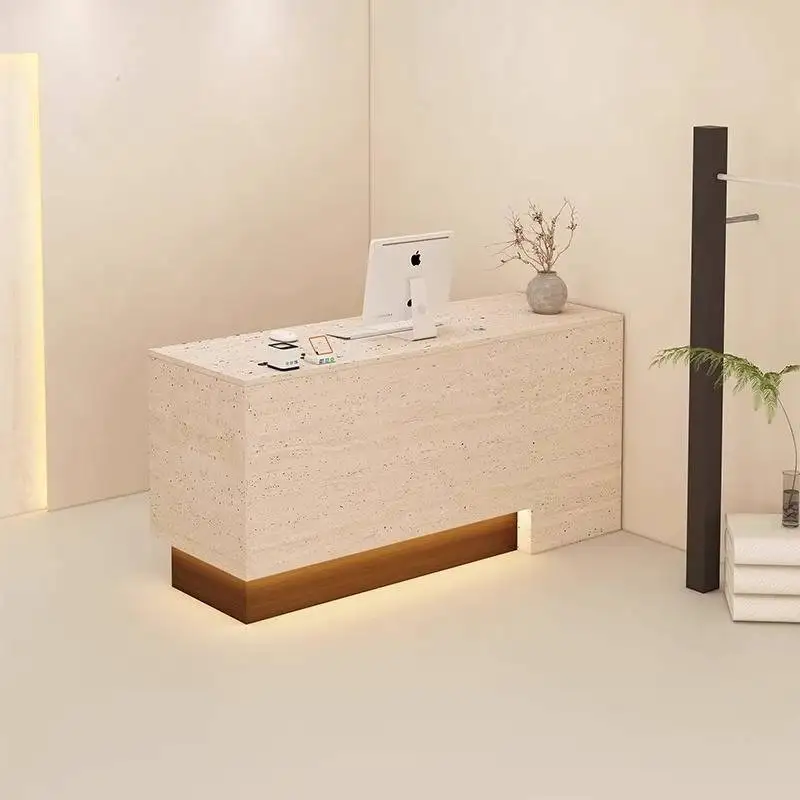 

Luxury Clinic Reception Desks Modern Hotels Beige Cosmetic Shop Reception Desks Design Bar Empfangstheke Office Furniture