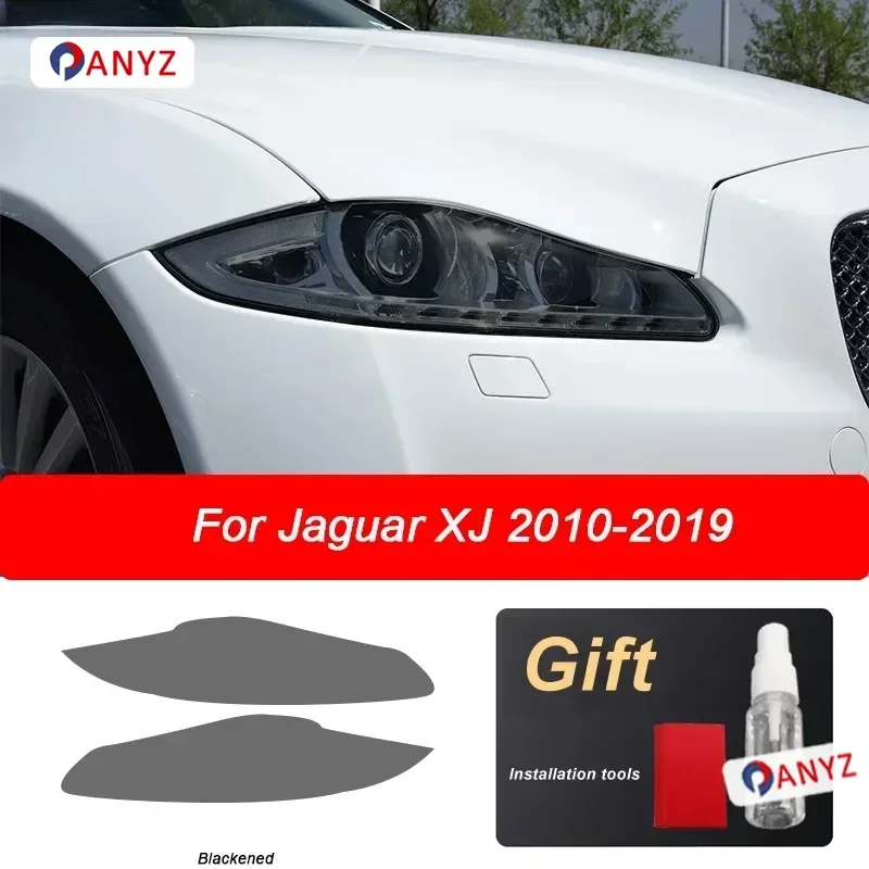 

2 шт. защитная пленка для автомобильных фар, виниловая прозрачная черная предварительно вырезанная наклейка из ТПУ для Jaguar XJ X351 2010-2019 XJR XJL, аксессуары