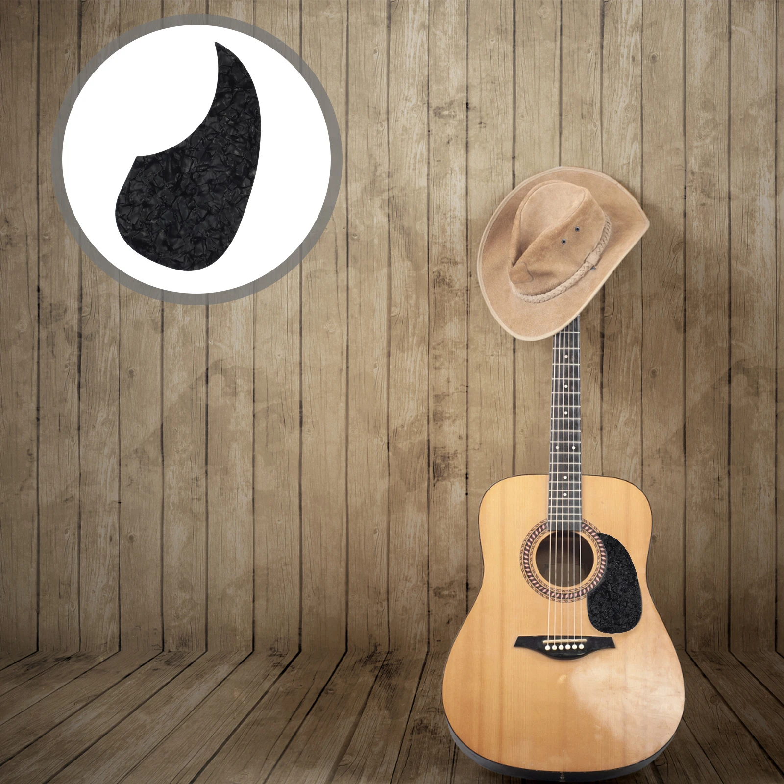 

1Pc Quality Folk Guitar Pickguard PVC Anti-damage Plate Effortless Application for Acoustic Guitar