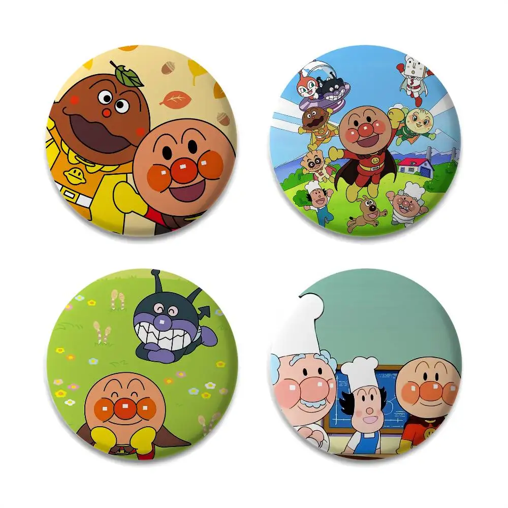 

Cartoon A-AnpanmanS Cute Badges Round Exquisite Badge Brooches Creative Pins For Clothes Hat Backpack Gift Accessories