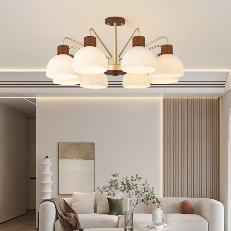 Nordic Living Room Ceiling Chandelier Home Decoration LED Chandelier Dining Room Study Log Ceiling Lamp Luxury Bedroom Lighting