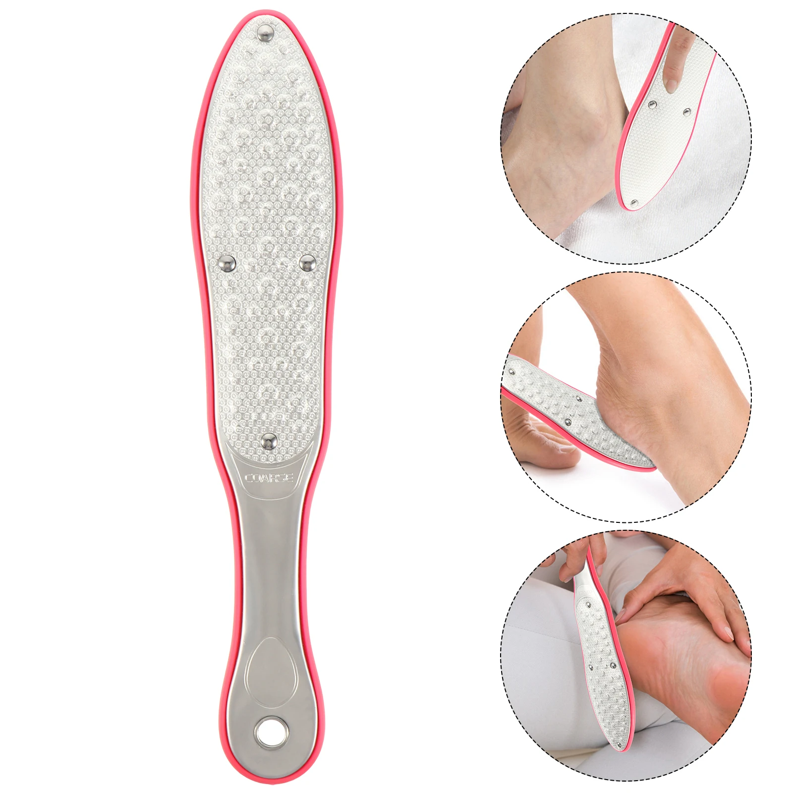 Stainless Steel Foot File Callus Remover Pedicure Tool Hard Skin Scrubber Foot Rasp with Blades Polishing Nail Care Set Durable