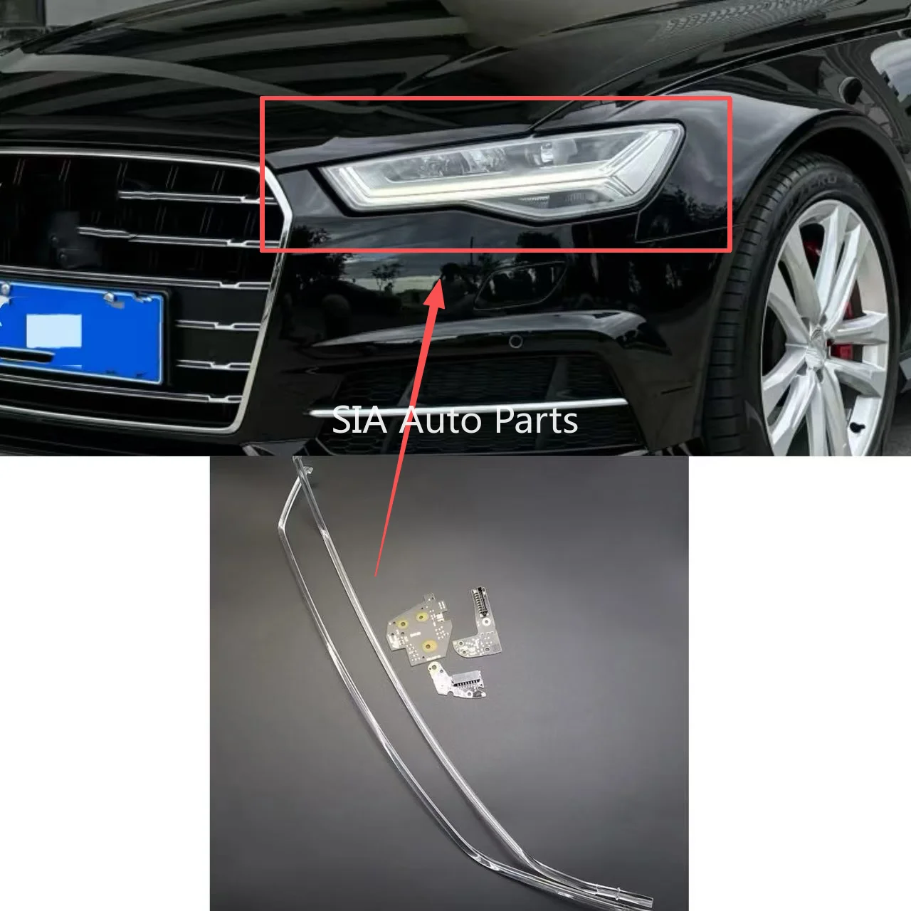 

For AUDI A6 C7 PA 2016-2018 LED Daytime running Car Headlight DRL CHIP white Light Tube Chip Ballast Module Parts Angel Eyes