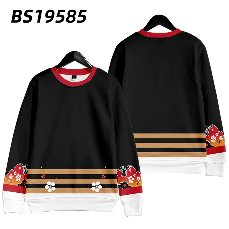 qq38Uma Musume جميلة ديربي كيتاسان الأسود تأثيري هوديي النساء الرجال Harajuku البلوز الشارع الشهير الهيب هوب البلوز مقنعين سترة #5