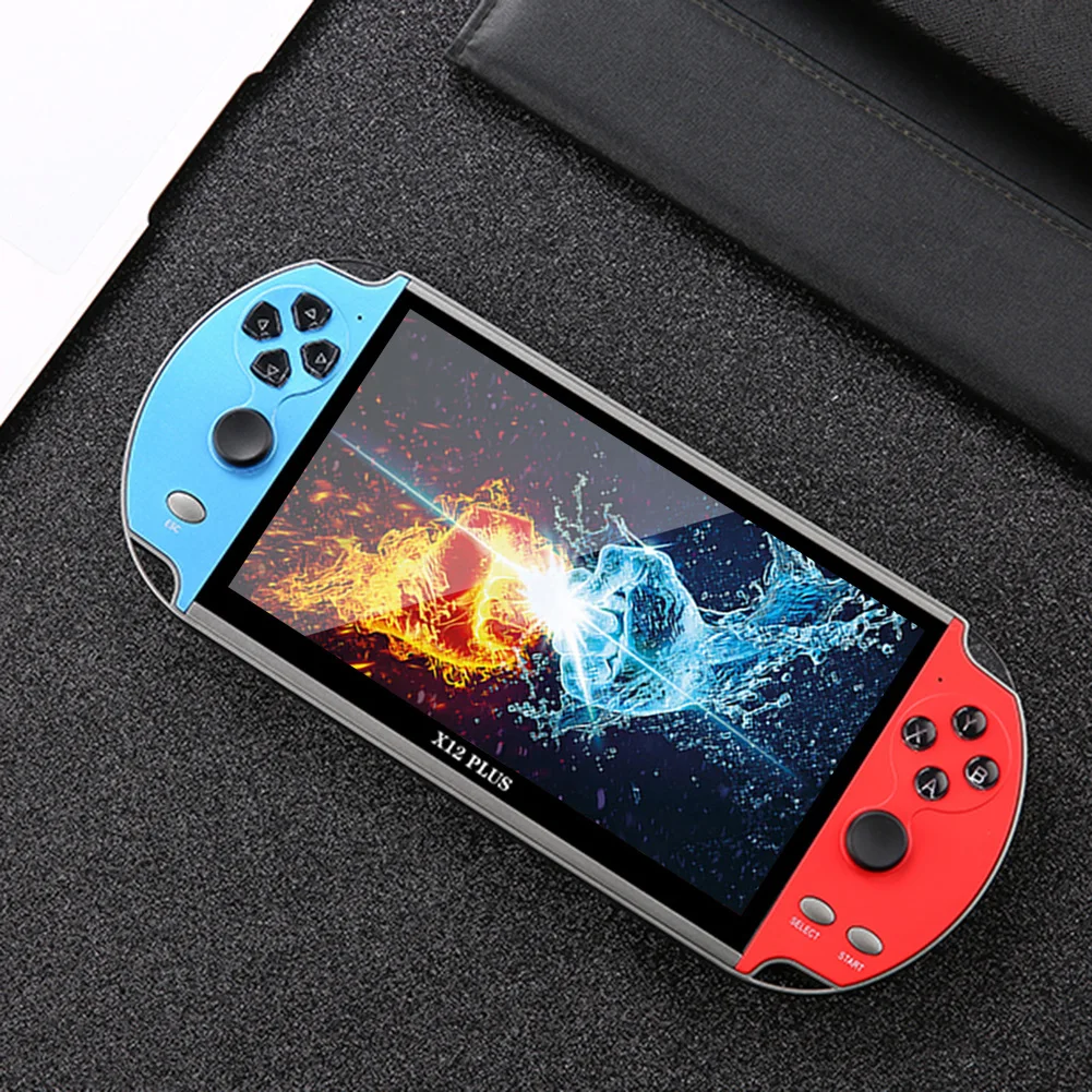 X12 Plus Handheld Game Console 10000 Games 7.1inch HD Screen Retro Video Game Console Support TV Output 2500mAh for Kids Adults