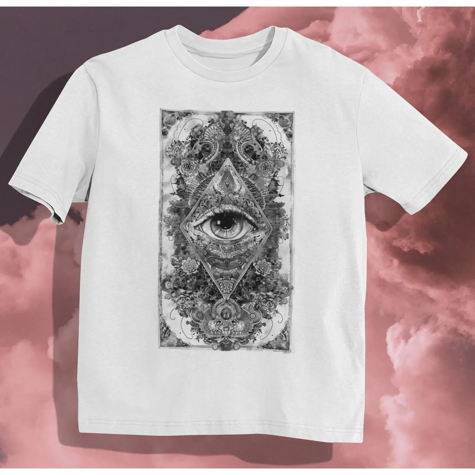All Seeing Eye T Shirt Esoteric and Mystical Design for Gothic Symbolic Fashion Enthusiasts vintage Washed Slightly Unisex