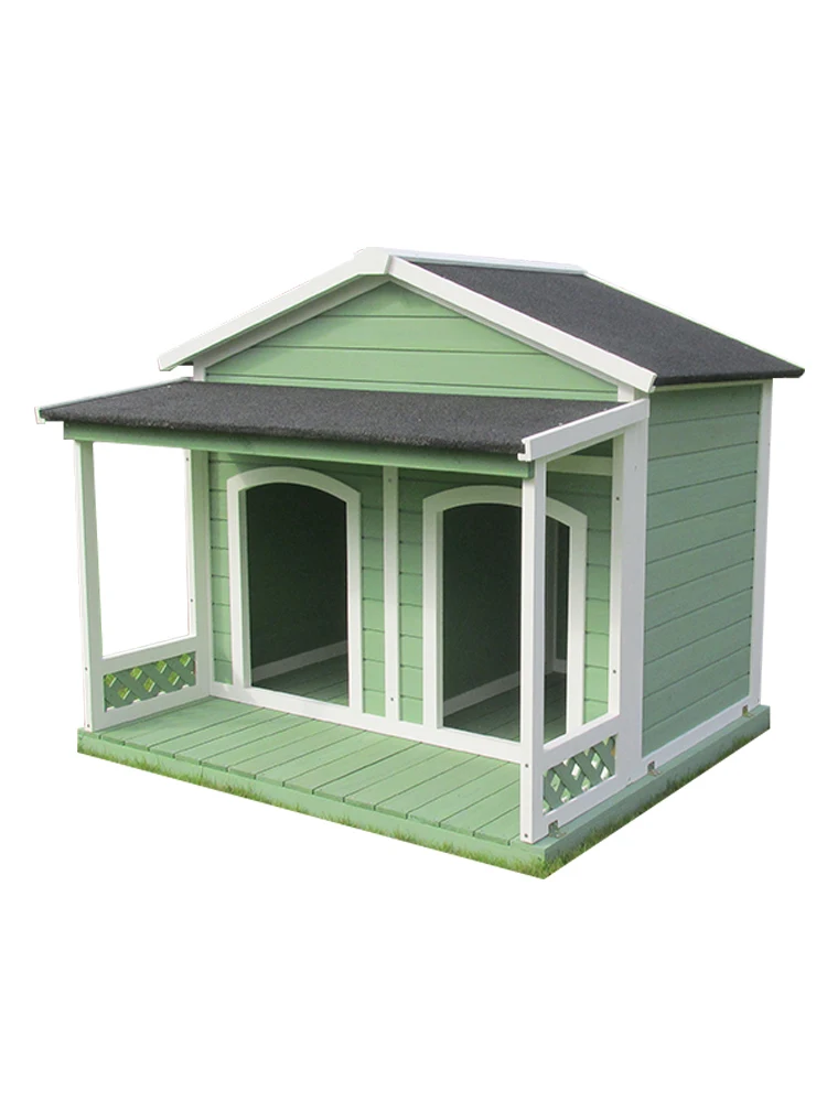 

Outdoor Kennel Small and Medium-Sized Dogs Solid Wood Pet Room Double-Door Villa Balcony Waterproof Outdoor