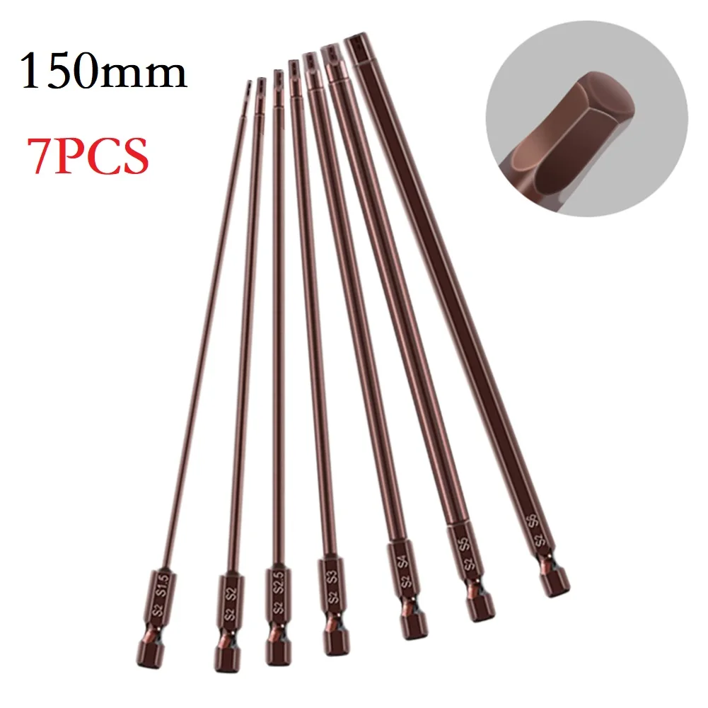 Screwdriver Bits Magnetic Hex Head 150 Mm Length Alloy Steel Electric Screwdriver H1.5-H6 Hex High-quality Screw Driver Tools