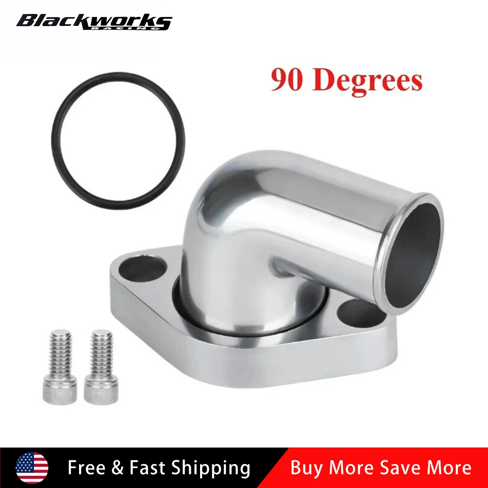 

90 Degree Swivel Water Neck Thermostat Housing Black for SBC & BBC Chevy 283 302 305 327 350 400 396 427 454 502 Engines