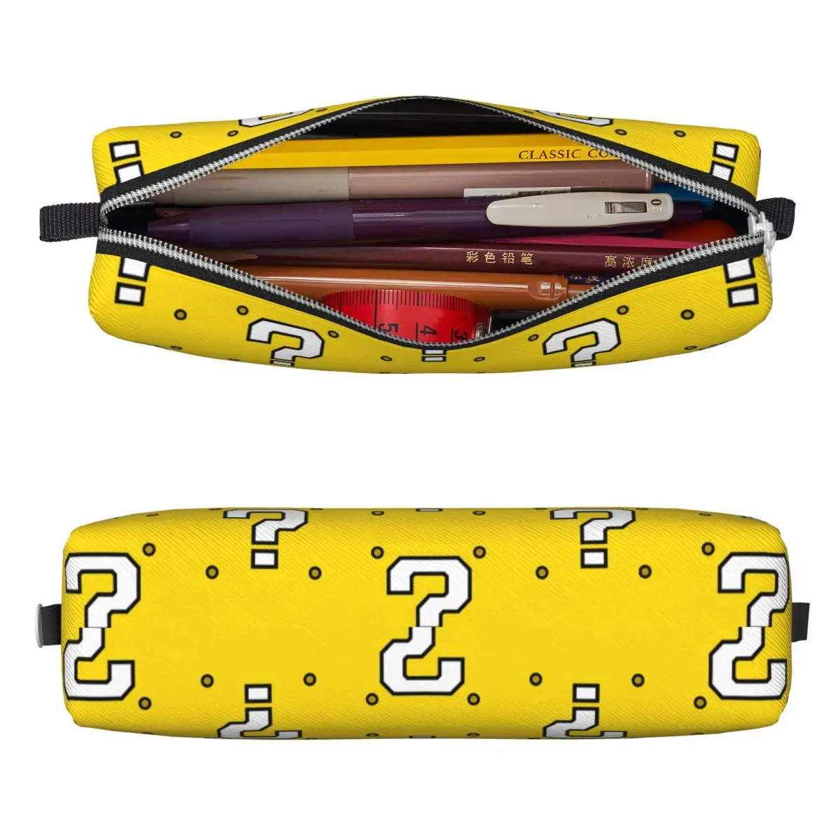 Question Block Game Pencil Case New Pen Bags Student Big Capacity Office Zipper Pencil Pouch