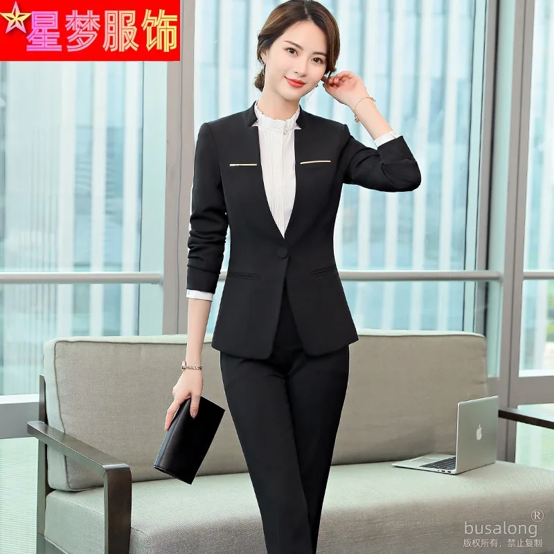 

Hotel Front Desk Business Suit Female Catering Restaurant Waiter Long Sleeve Autumn and Winter Foreman Manager Cashier Work Suit