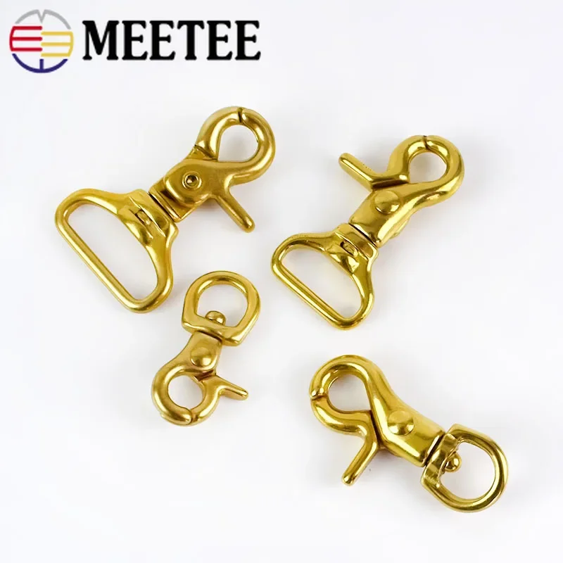 Meetee 10/11/20/25mm Metal Brass Hook Buckle Bag Clasps Lobster Swivel Trigger Clips Dog Snap Buckles DIY Accessories AP528