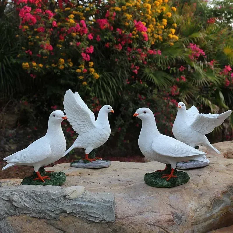 European-style simulation pigeon statue Resin handmade sculpture Home decoration accessories Outdoor garden decoration statue