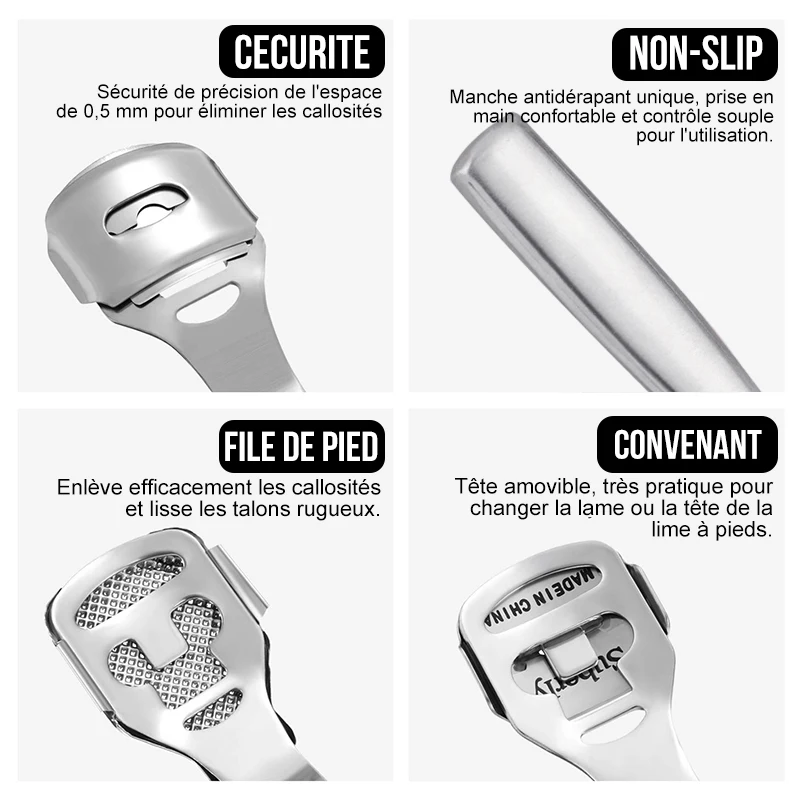 1 قطعة الفولاذ المقاوم للصدأ باديكير القدم الصلب مزيل الجلد الميت القاطع ماكينة حلاقة المتقلب باديكير الكالس شفرة أدوات العناية بالجسم اكسسوارات #5