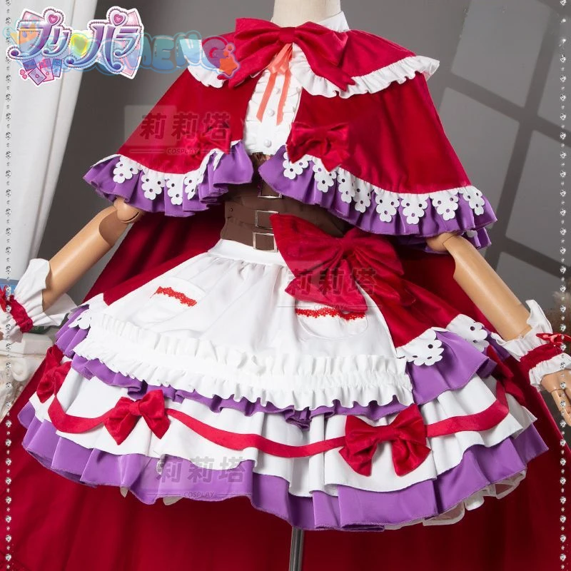 Manaka Laala Cosplay 10. Jahrestag Weihnachten rotes Lolita Kleid Anime PriPara Kostüm Party Geschenk Mädchen Accessoires süßes neues Set