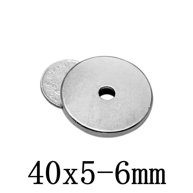 

40x5-6 Круглый сверхсильный магнит 40x5 мм Отверстие 6 мм Для домашних холодильников, офисов DIY 40*5-6 мм