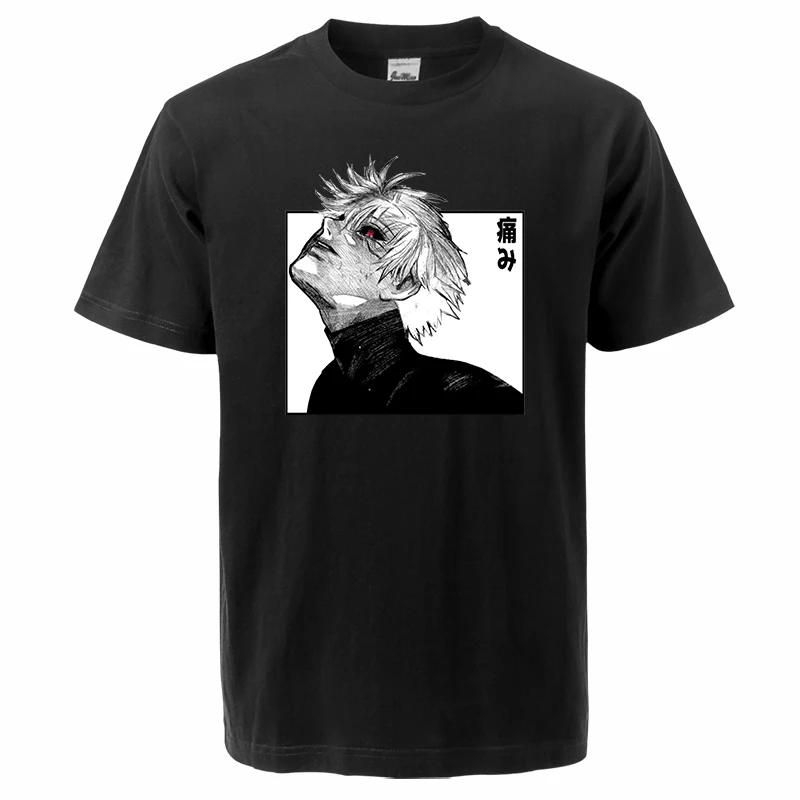 2024 Summer Unisex Hip Hop Anime Tokyo Ghoul Kaneki Ken T-Shirt Simple Breathable Top Tees Male Short-sleeve Printing Tee Tops