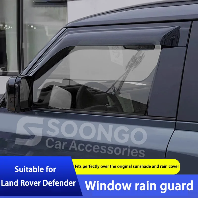 For Land Rover Defender 90/110/130 2020-2026 Car Window Wind Deflectors Rain Visors Shield Exterior Accessories