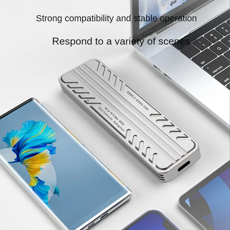 SSD Enclosure M.2 NVMe Case Enclosure USB C PCIe M2 SSD Case USB 3.2 Gen2 10Gbps for 2230 2242 2260 2280 M2 SSD