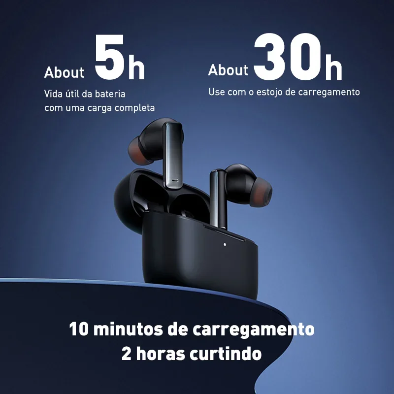 Imagem -03 - Pro Fones de Ouvido sem Fio Bluetooth 5.2 Earbuds Tws Ativo Ruído Cancelando Fones de Ouvido com Mic Enc Auscultadores de Baixa Latência Baseus-m2