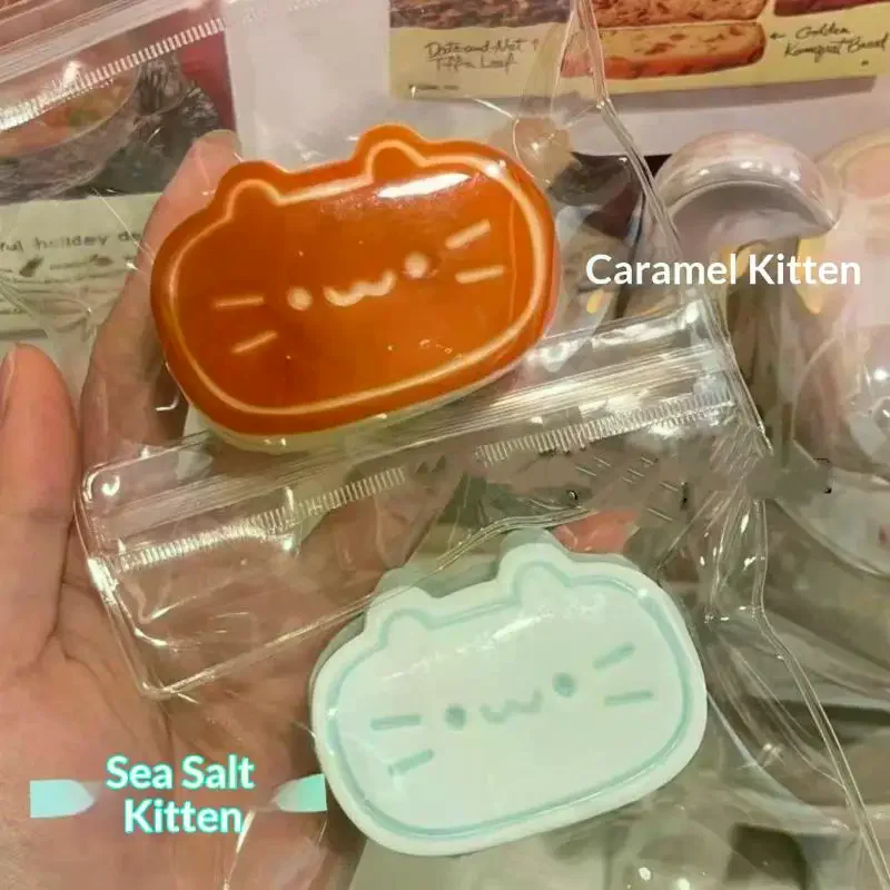 Soft Mochi Pudding Cat Squeeze Toy Cheese Kitty Stress Relief Sensory Toy for Home Office Decompression