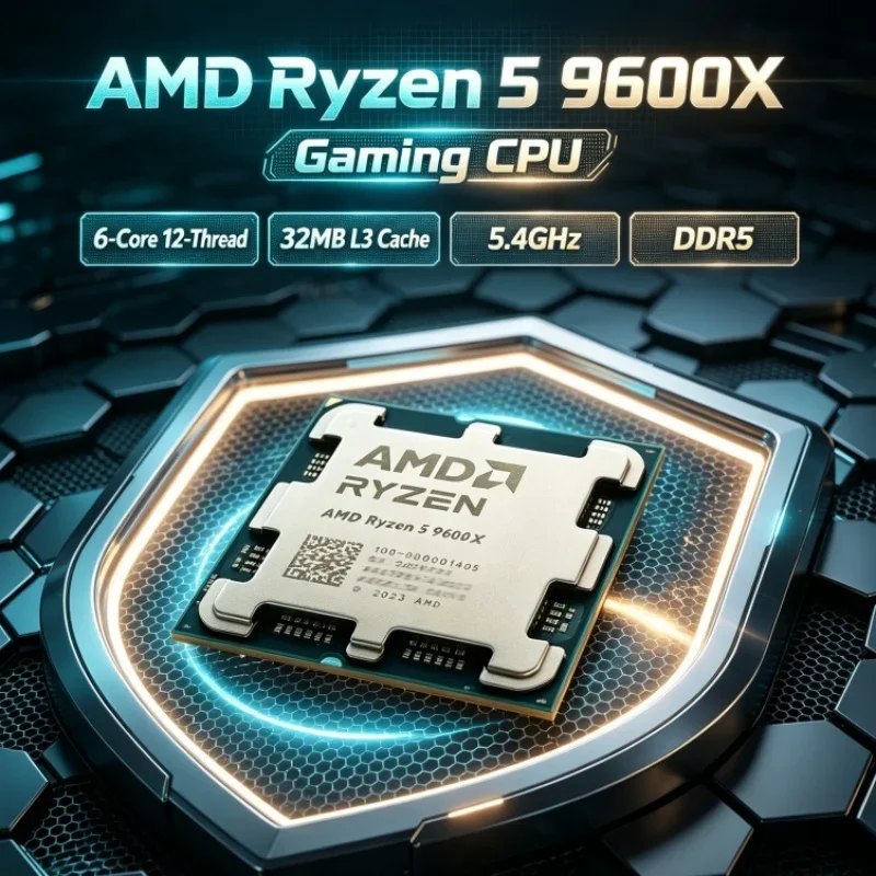 AMD Ryzen 5 9600X 6-Core 12-Thread Desktop Processor Socket AM5 DDR5 Unlocked Up To 5.4GHz 65W 4NM 32MB L3 Cache