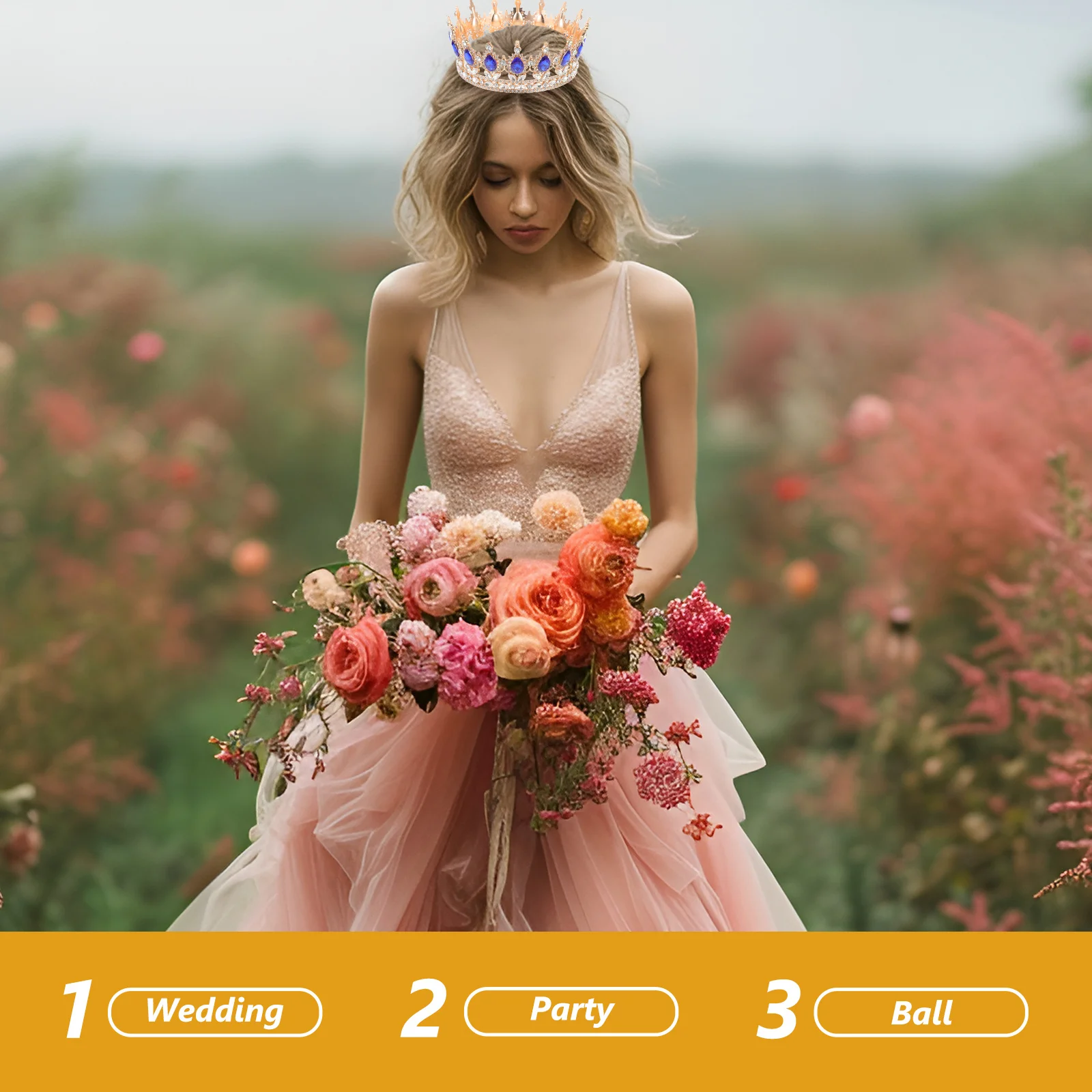 حجر الراين عقال للرأس على شكل تاج الزفاف غطاء الرأس للنساء حفلة إكسسوارات الشعر العروس تيارا حفلة موسيقية مهرجان ارتداء الشعر #3