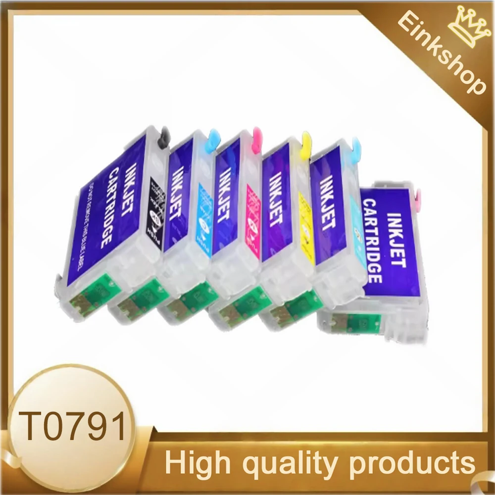 T0791 refillable ink cartridge with ARC Chip for epson Stylus Photo 1400 1500W P50 Artisan 1430W PX650 700W 710W 720WD printer