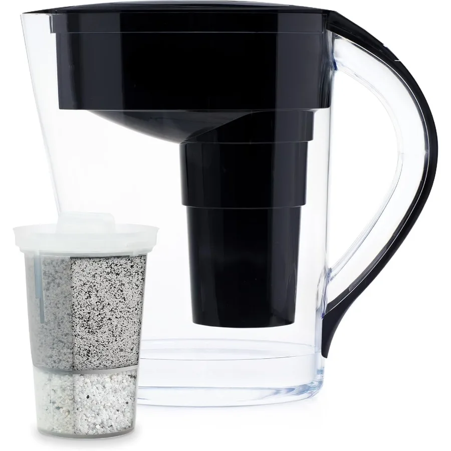 

9-Cup Alkaline Water Pitcher Filter with Mineral Addition for Fluoride Chlorine and Lead Removal American Filtration Media Idea