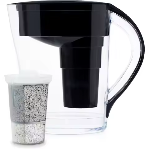 9-Cup Alkaline Water Pitcher Filter with Mineral Addition for Fluoride Chlorine and Lead Removal American Filtration Media Idea
