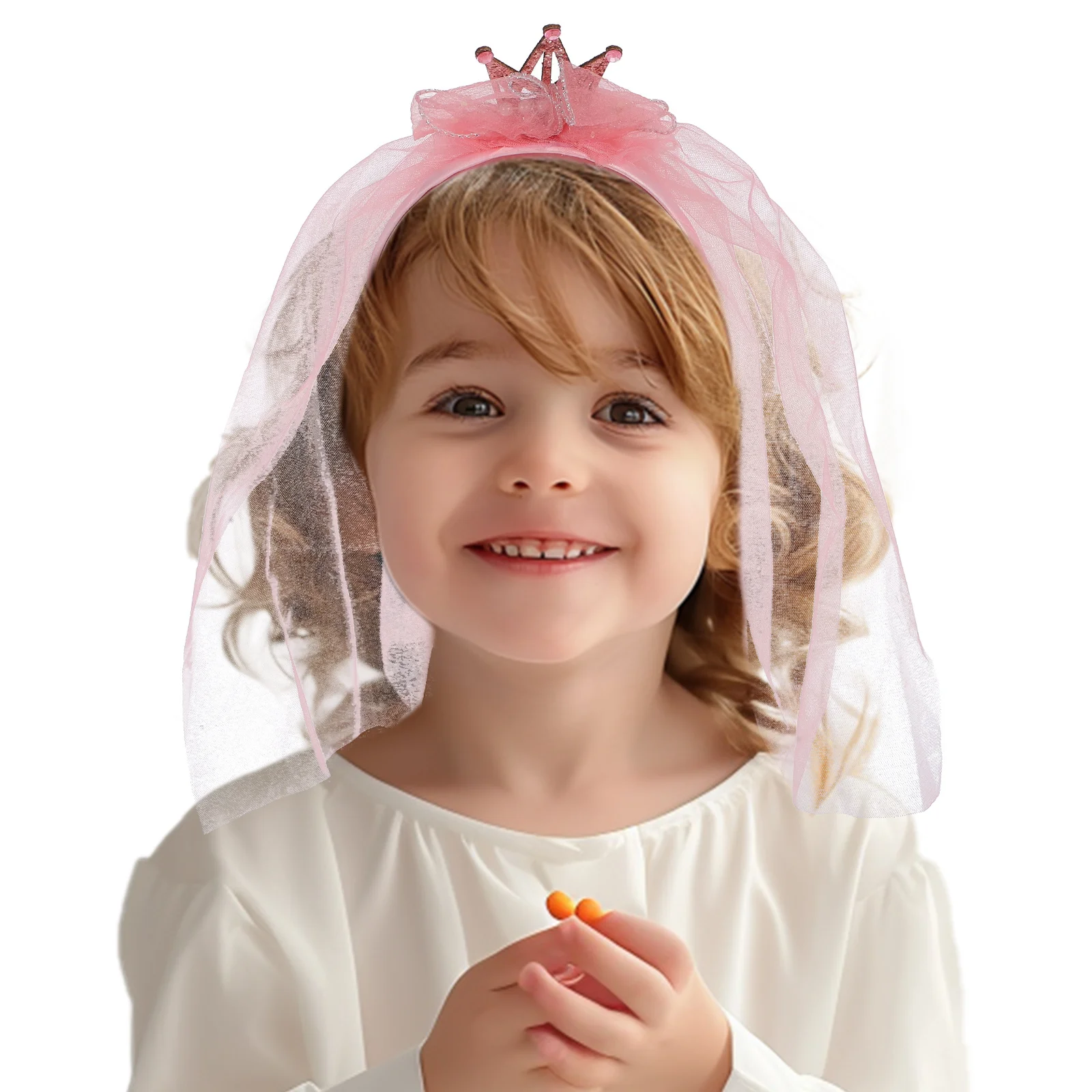 

Kids Veil Hair Accessories Premium Material Girls Headdress Wedding Party Photo Props Beautiful Hairstyle Holiday Decor