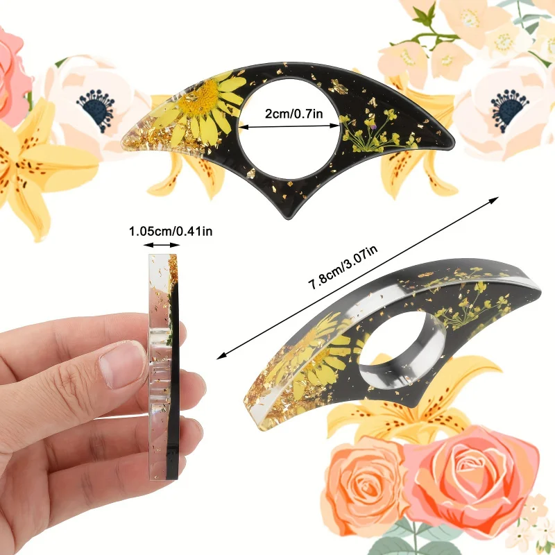 1 Pc Dried Flower Bookends Handmade Thumbtack Bookends Book Pages Resin Reading Accessories Teacher Book Lovers Flower Bookmarks