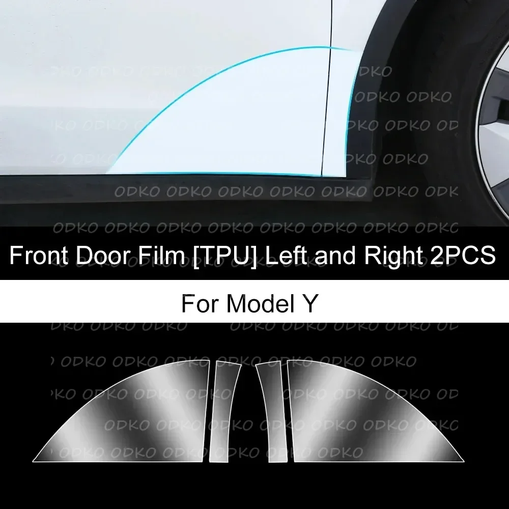

Для Tesla Model3/Y 2017-2024 защитная пленка для передней двери и задней двери, невидимая автомобильная одежда, пленка из ТПУ, украшение, специальные аксессуары