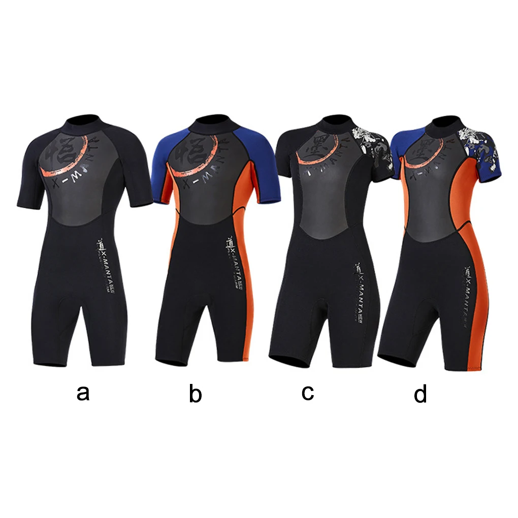 

3MM Wetsuits Diving Suit Short Sleeved Short Pants Couple’s Dive Skins Jumpsuit Surf Suit for Snorkeling Swimming in