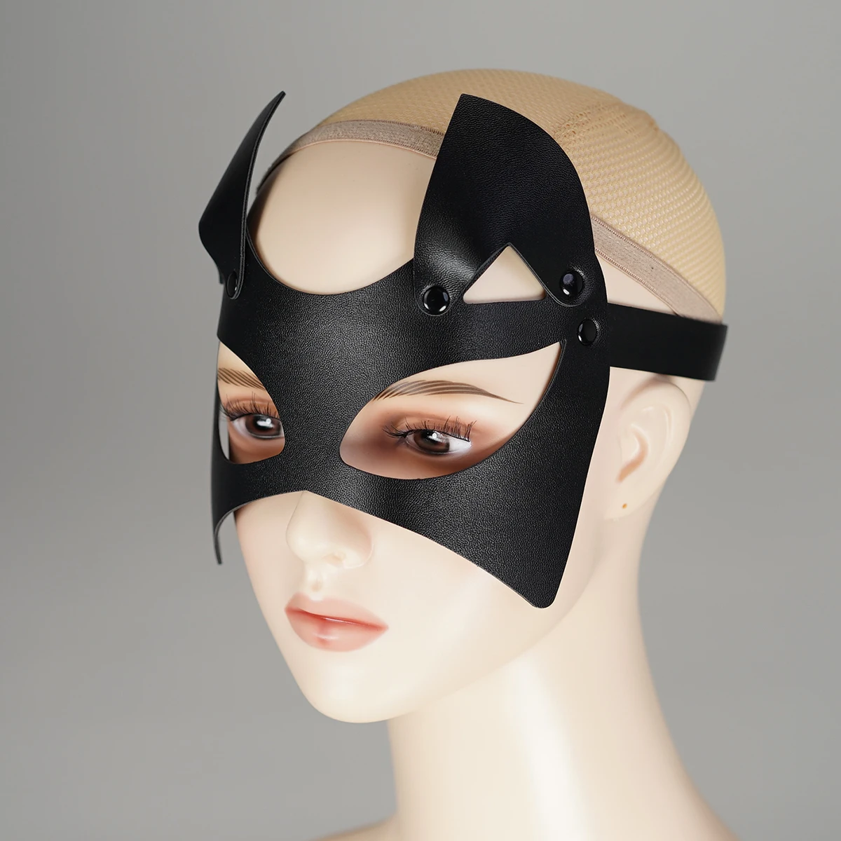 المرأة أزياء الجلود قناع تسخير زي تسخير الجلود قناع الوجه زي الغمامة قناع الجلود زي قناع أقنعة تأثيري #4