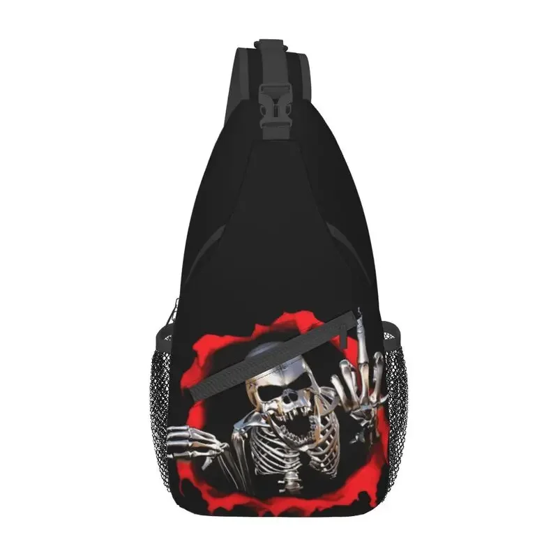 Cool A3484c09-c564-4596-b85b-7efafa5f1fdb Sling Crossbody Backpack Men Gothic Skeleton Shoulder Chest Bag for Hiking