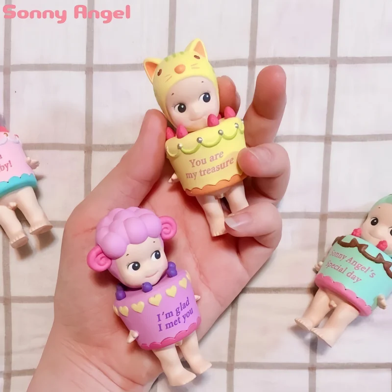 

New Genuine Sonny Angel 15th Anniversary Cake Series Blind Boxes Cute High Quality Handmade Desktop Mini Model Birthday Kid Gift