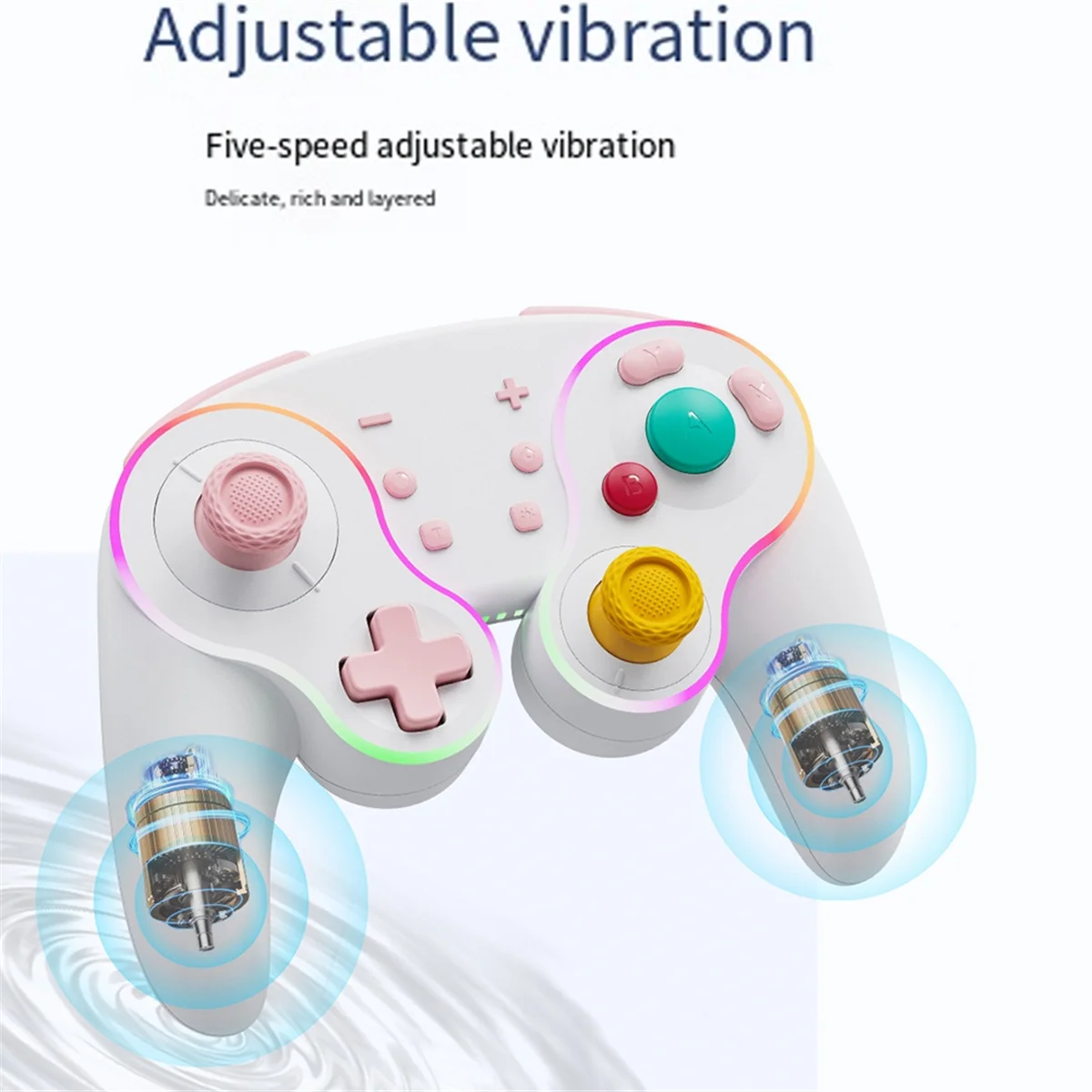 AAA87 For Nintendo Switch Pro Retro RGB Multicolor Light Wireless Gamepad with Fast Charging Dock Enhanced Grip A