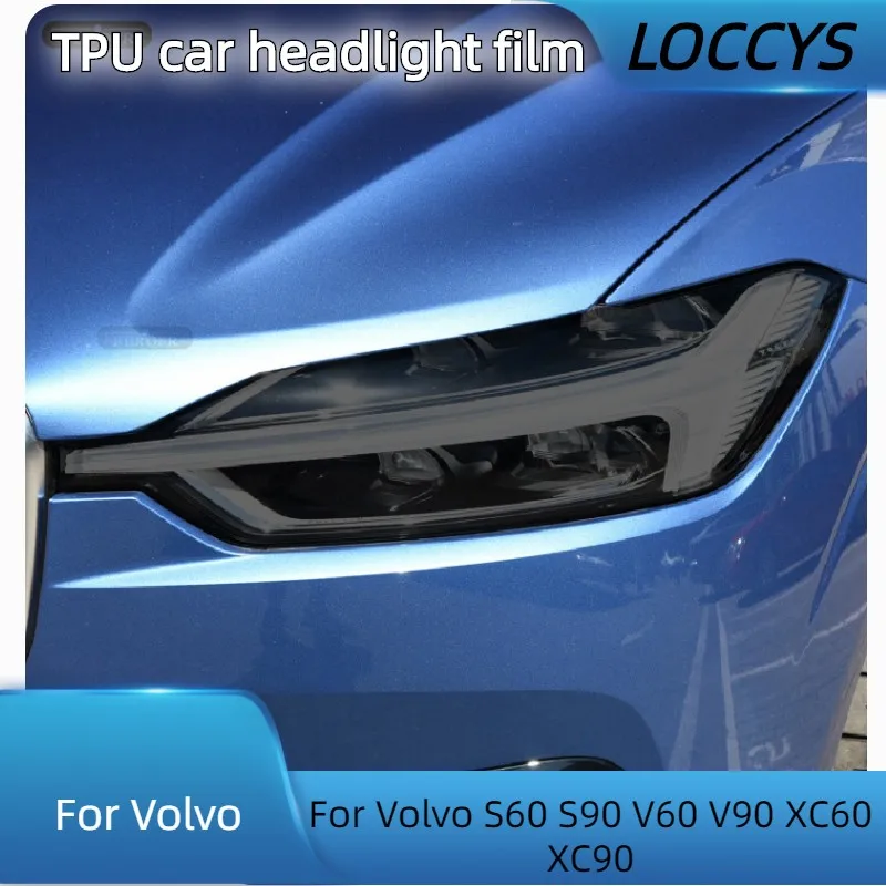 

For Volvo S60 S90 V60 V90 XC60 XC90 Car Headlight Protective Tint Film Smoke Black TPU Front Light Sticker Accessories