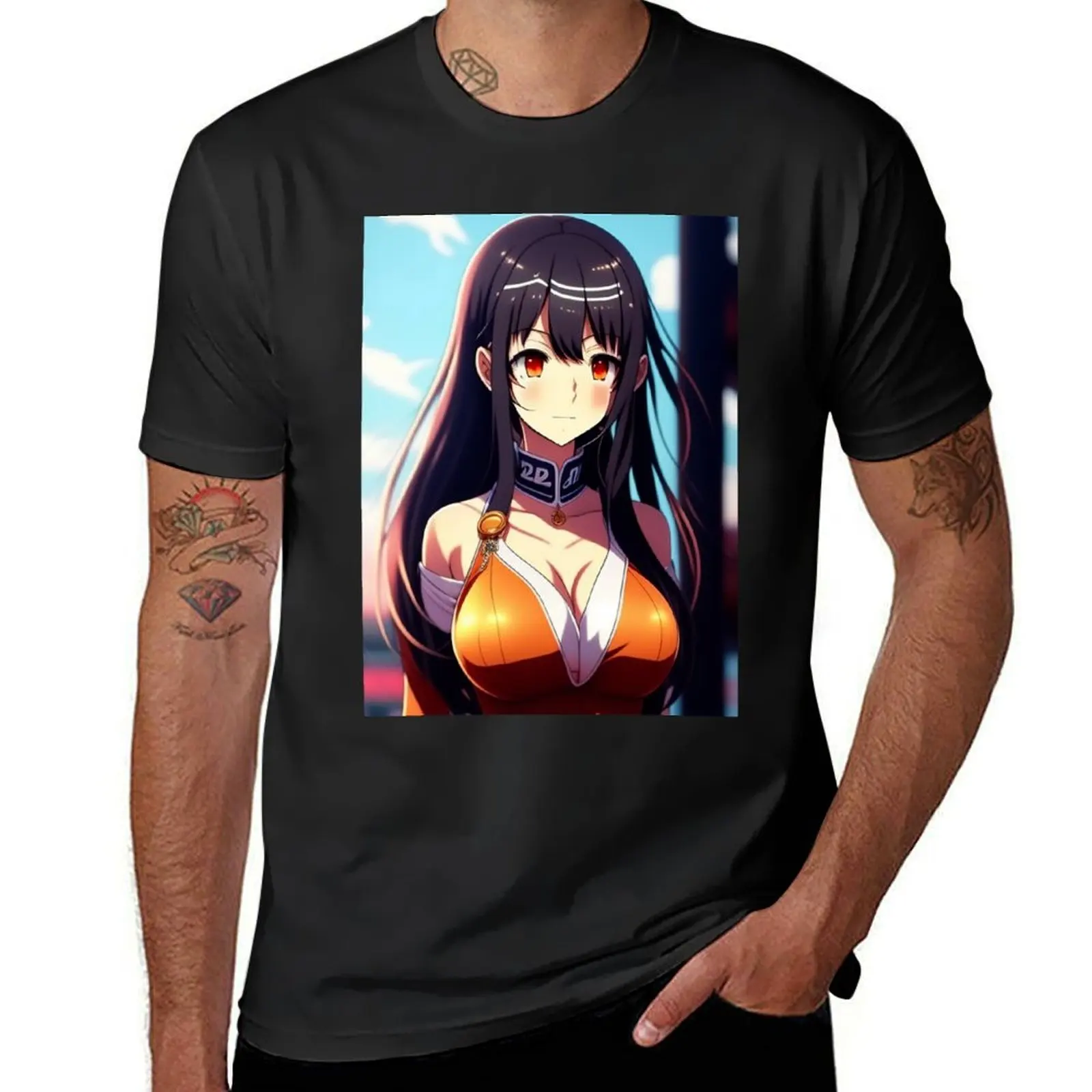 SEXY JAPANESE ANIME OTAKU Stablediffusion's AI-Drawn Anime Girls: A Blend of Imagination and Technology T-shirt