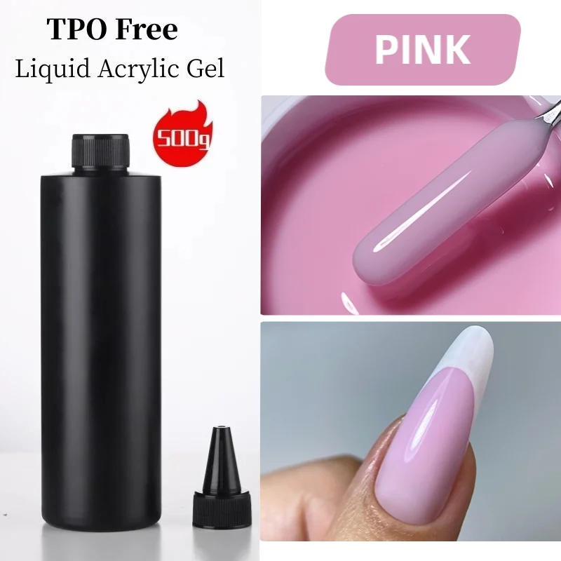 MSHARE 500g Liquid Acrylic Gel Acrygel TPO Hema Free Builder Nail Gel For Nails Extension Constuction Self Level Soak Off UV LED image 3