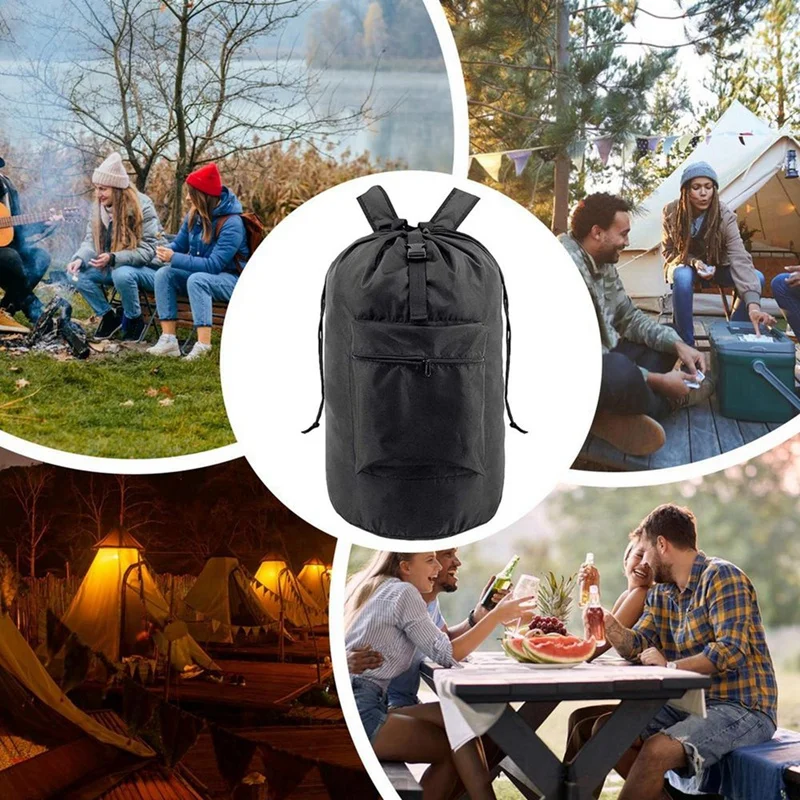 Cesta de lavanderia mochila roupas à prova dwaterproof água cesta de lavanderia grande capacidade ferramentas dormitório universitário saco de lavanderia-AT64
