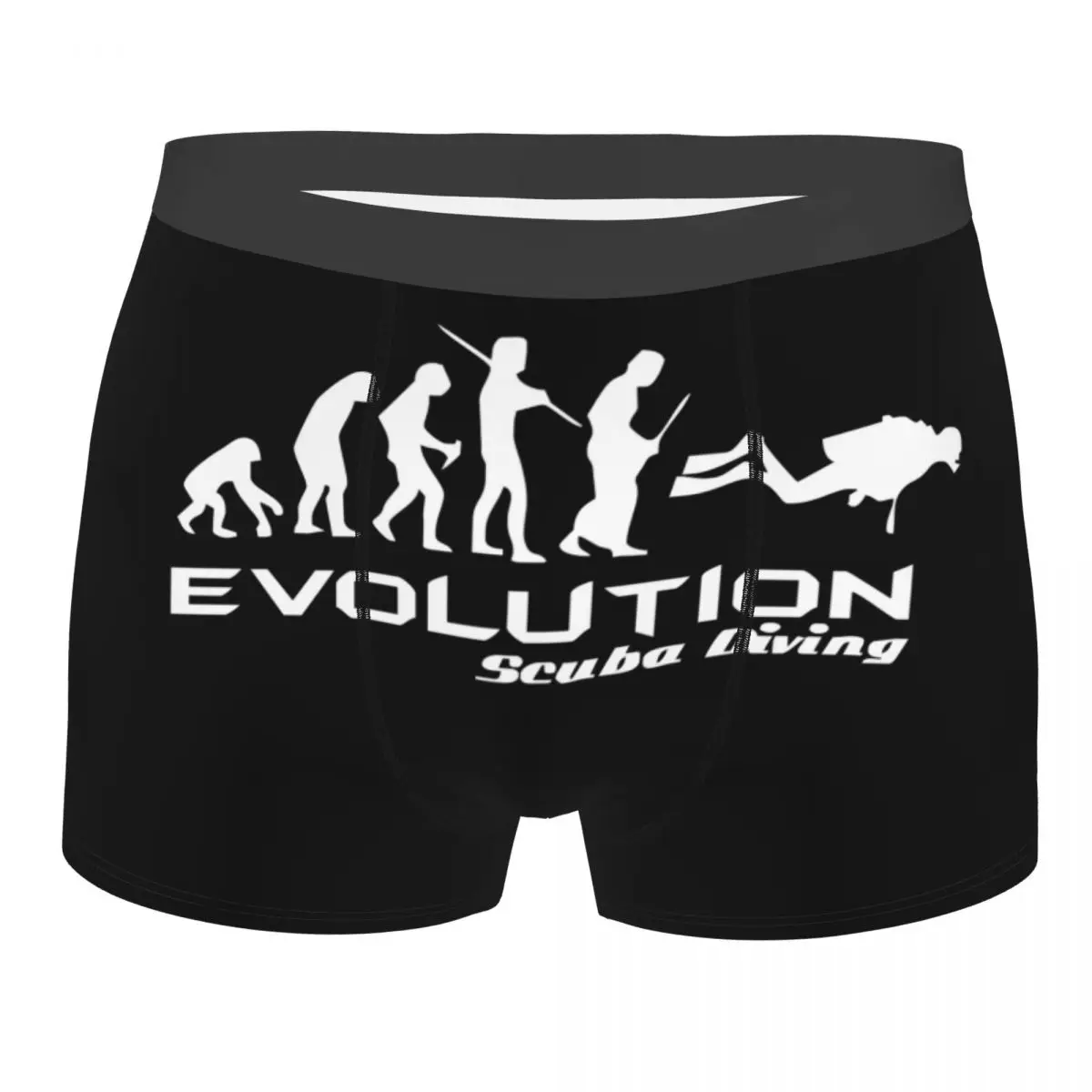 Custom Funny Evolution Of Scuba Diving Boxers Shorts Panties Male Underpants Comfortable Funny Underwater Diver Gift Briefs