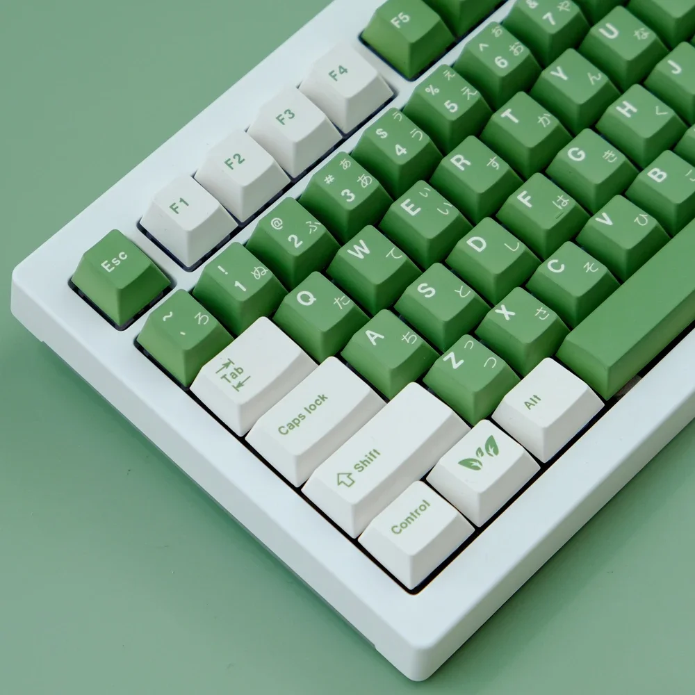 129 Keys GMK Matcha Cake Keycaps Green Cherry Profile PBT Dye Sublimation Keycap For MX Switch Mechanical Keyboard GK61/68/75/87