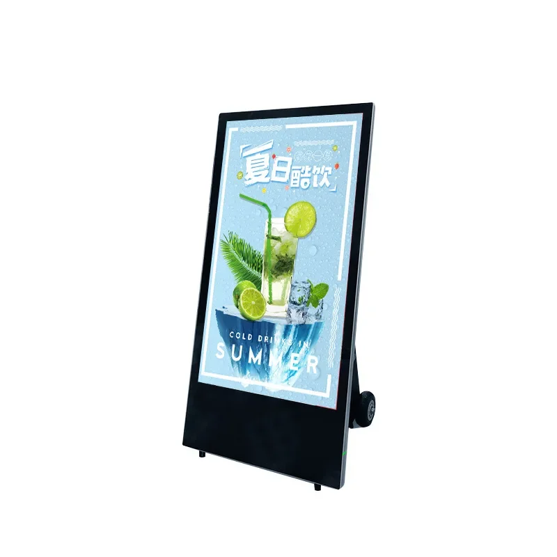 Poster screen 43 50 55 65 inch floor standing media player for shopping mall poster display for advertising