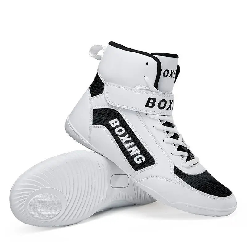 Sapatos de boxe esportes treinamento de combate sapatos de luta para homens e mulheres profissional antiderrapante anti-odor respirável botas de combate