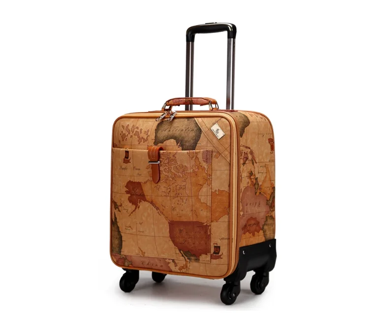 Travel Rolling luggage Suitcase PU Spinner suitcases Travel Luggage bags On Wheels Travel Wheeled Suitcase women trolley bags