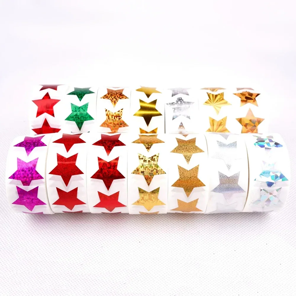 500 قطعة بريق ستار ملصقات للأطفال مدرسة المعلم مكافأة ملصق لطيف الهدايا ديكور الحفلات الأعمال التسمية سكرابوكينغ ملصقات