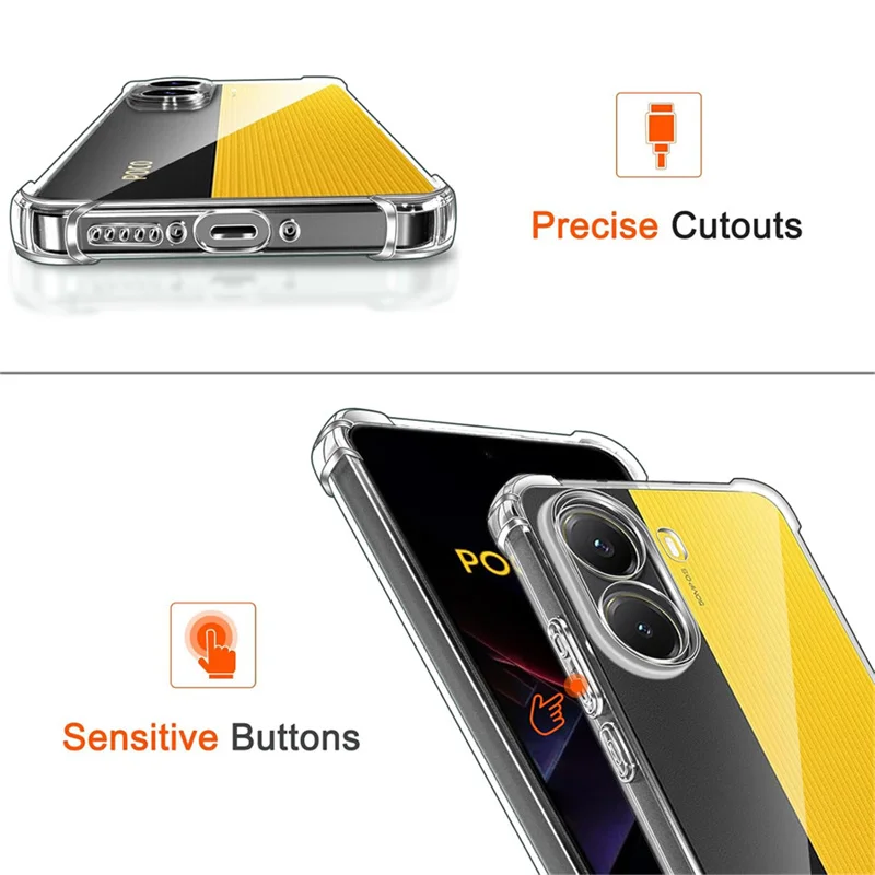 3-in-1、ケース+強化ガラス Poco X8 Pro 5G ソフトクリア耐震